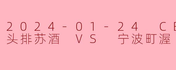 2024-01-24 CBA 南京头排苏酒 VS 宁波町渥